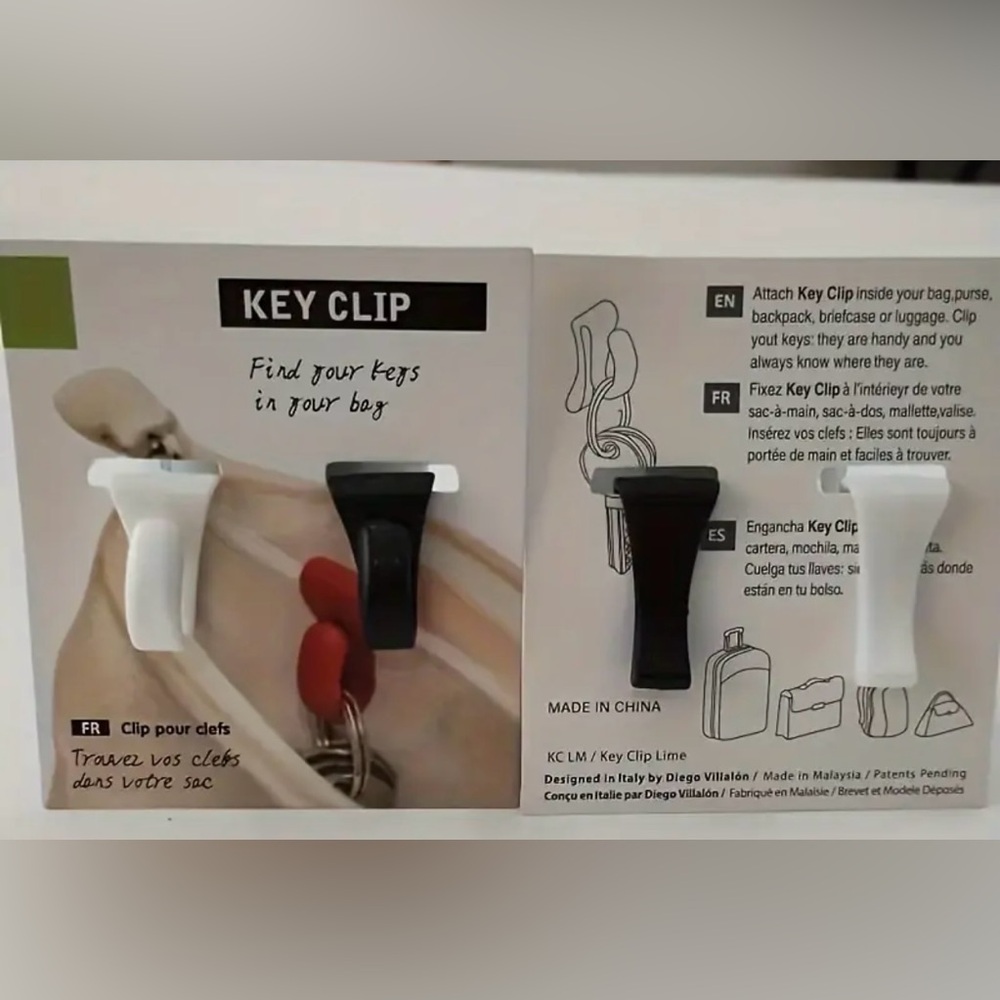 Key Clip Set in Black and White